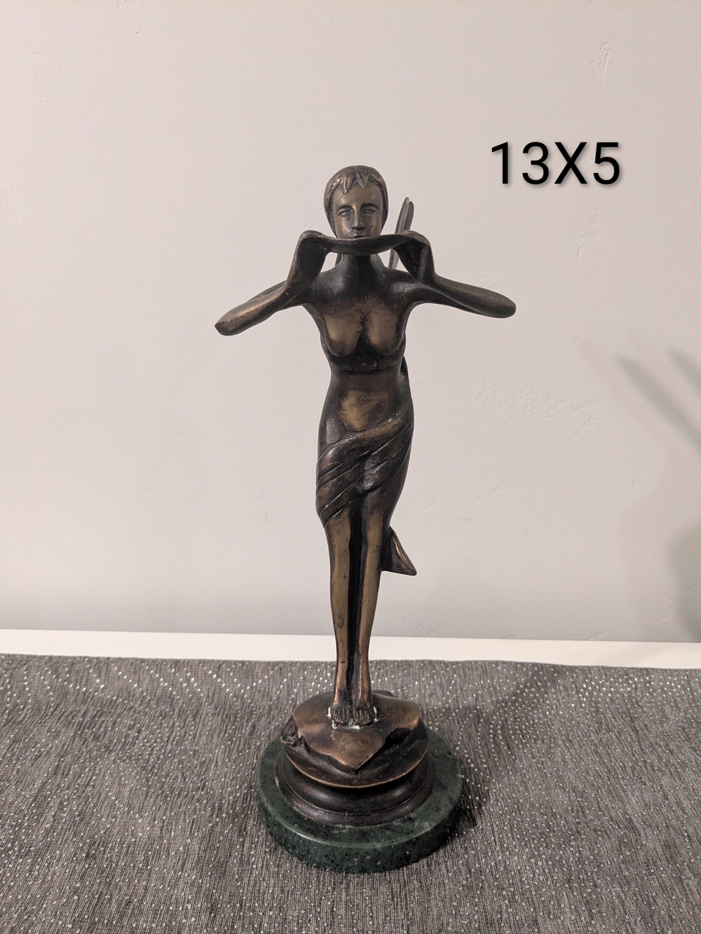 Bronze-Tone Female Figure Sculpture Home Art Statue